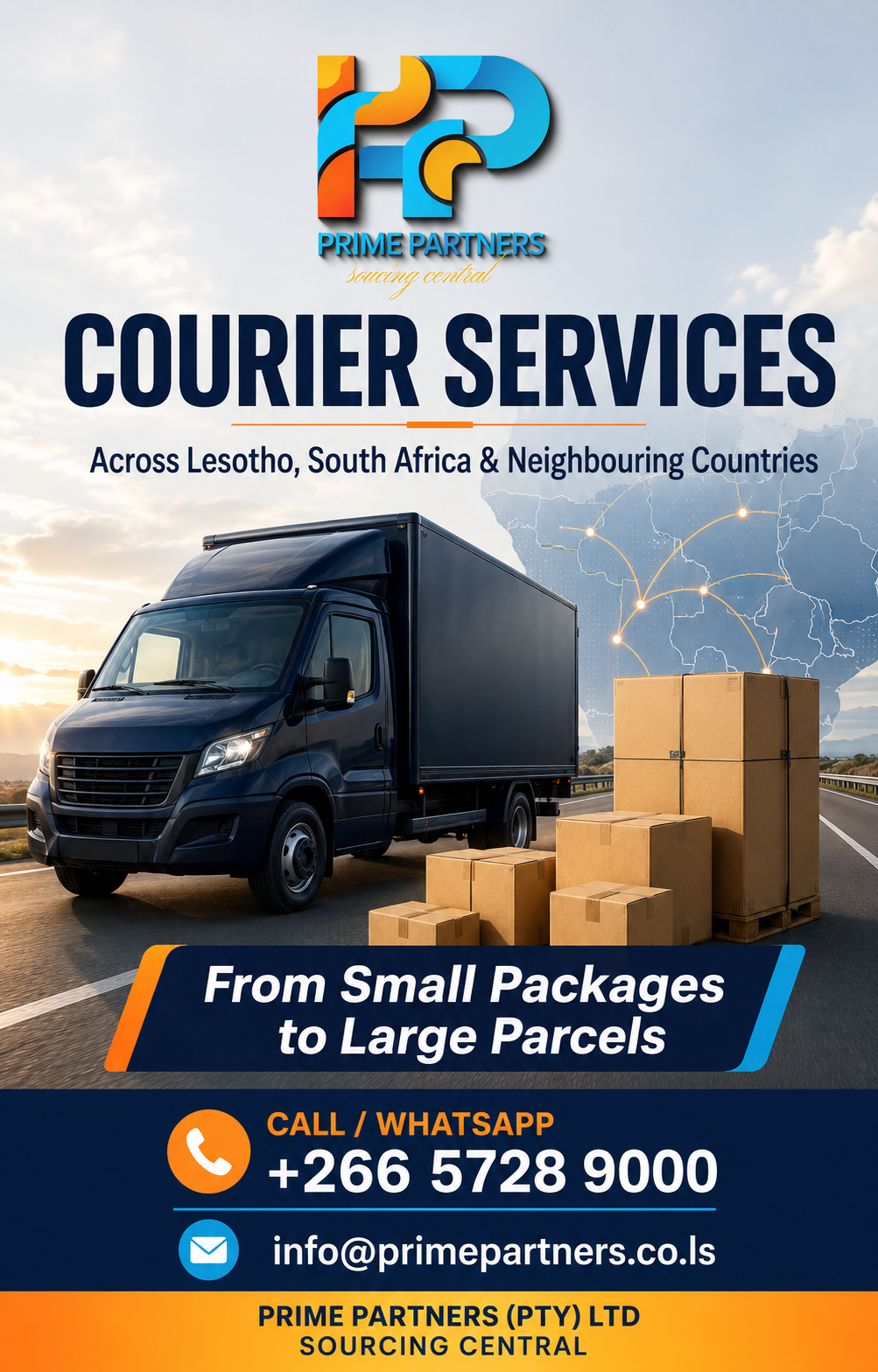 Prime Partners courier services across Lesotho, South Africa and neighbouring countries